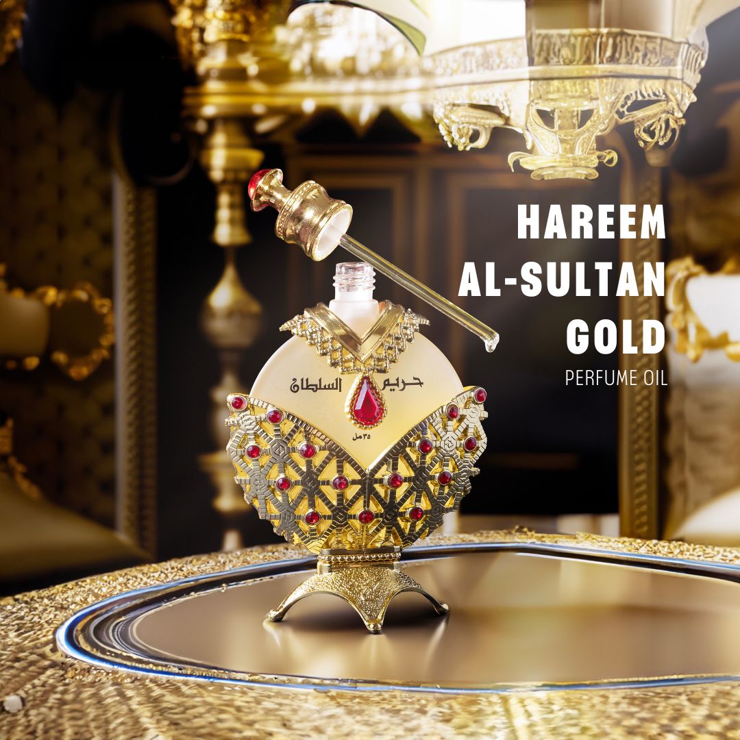 HAREEM AL-SULTAN GOLD PERFUME OIL marketing image without Be Bold Logo